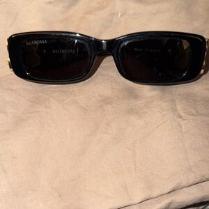 Balenciaga Rectangular Black Sunglasses